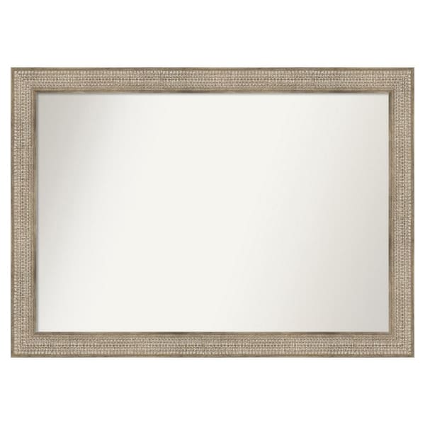 Trellis Silver 50 in. x 36 in. Custom Non-Beveled Wood Framed Bathroom Vanity Wall Mirror