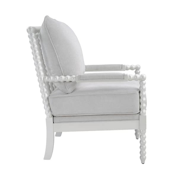 Morden Fort Mid Century White Spindle Accent Chair