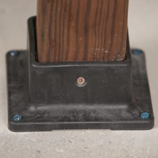 NUVO IRON 4 in. x 4 in. Black Plastic Multi-Purpose Post Base Anchor