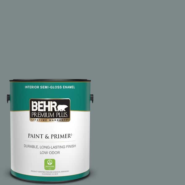 BEHR PREMIUM PLUS 1 gal. #730F-5 Nature Retreat Semi-Gloss Enamel Low Odor Interior Paint & Primer