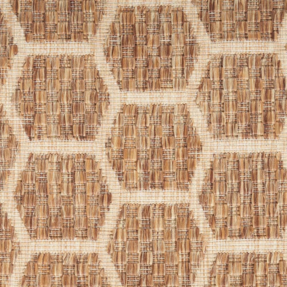 Natural Geometric Flat Woven Reversible Runner Rug 2' x 6'