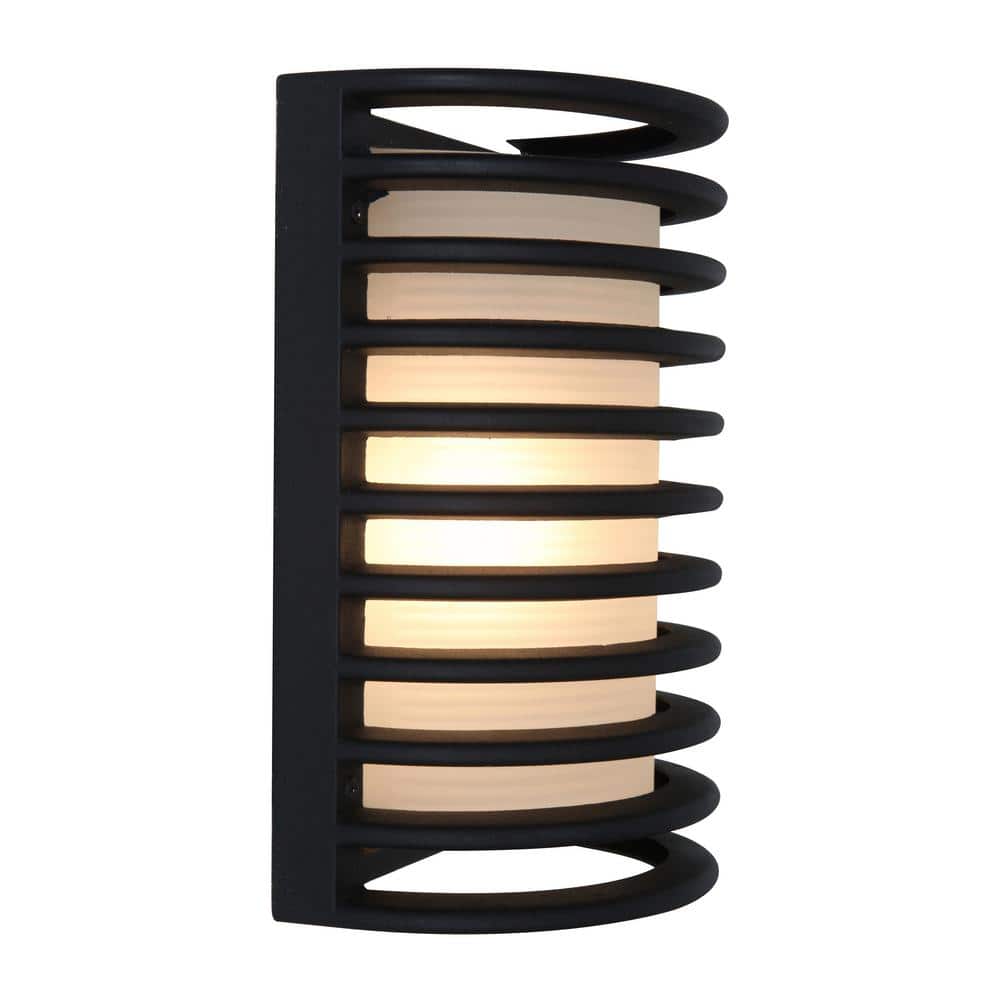 Bermuda 1-Light Black Outdoor Wall Lantern Sconce