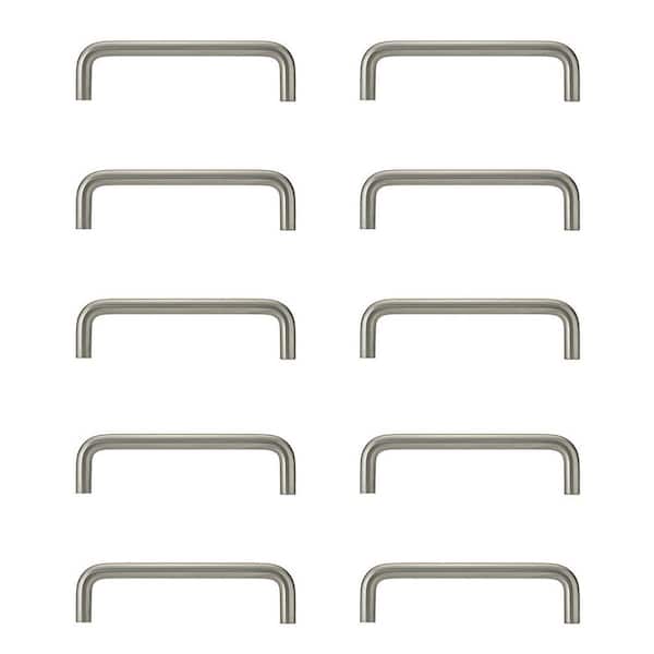 Richelieu Hardware Castleton Collection 4 in. (102 mm) Brushed Nickel Modern Cabinet Bar Pull (10-Pack)