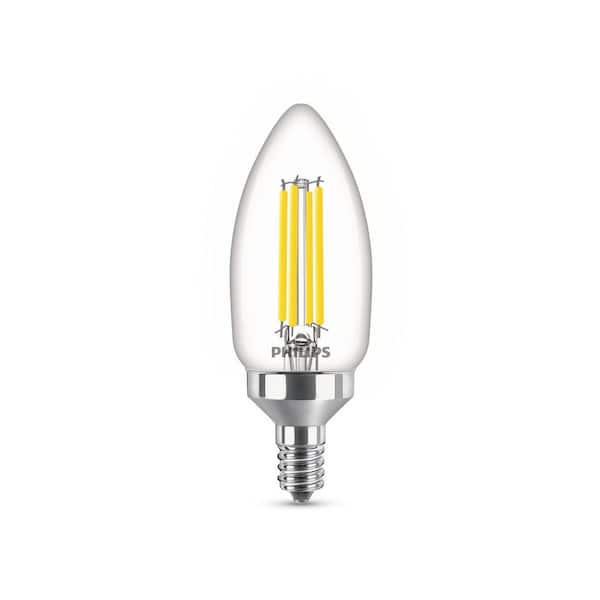 60-Watt Equivalent B11 Ultra Efficient Clear LED Light Bulb 5000K 3-Pack