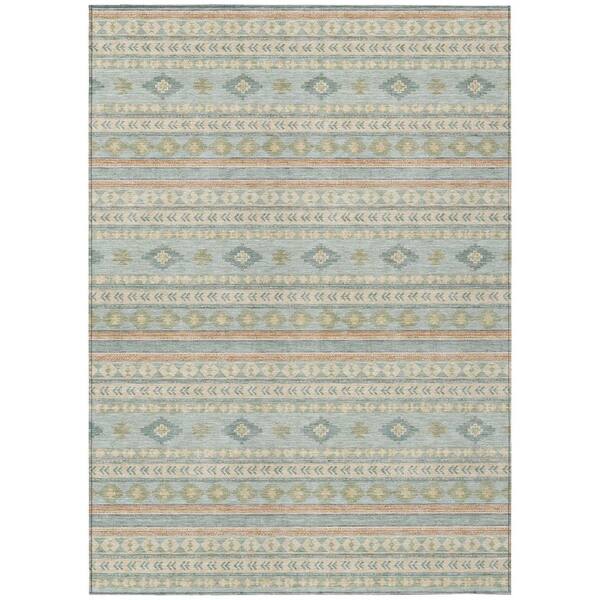 Chantille Machine Washable Indoor/Outdoor Abstract ACN3124 Sky 9 ft. x 12 ft. Area Rug