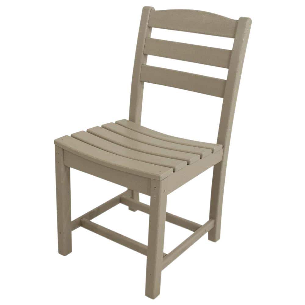 POLYWOOD La Casa Cafe Sand All-Weather Plastic Outdoor Dining Side Chair -  TD100SA