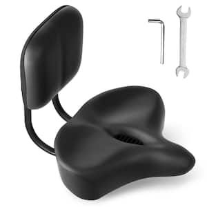 Oversized Universal Bike Seat 11.8 in. W x 13 in. L Bicycle Tricycle Saddle Seat with Back Support & Backrest