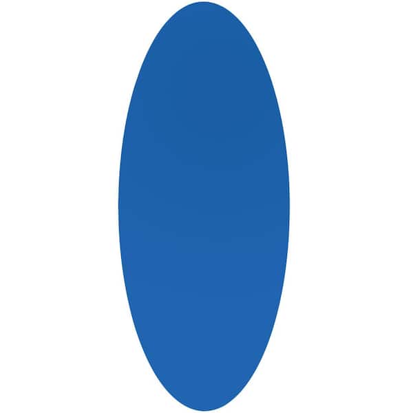 Litton Lane 47 in. x 20 in. Oval Oval Frameless Blue Wall Mirror