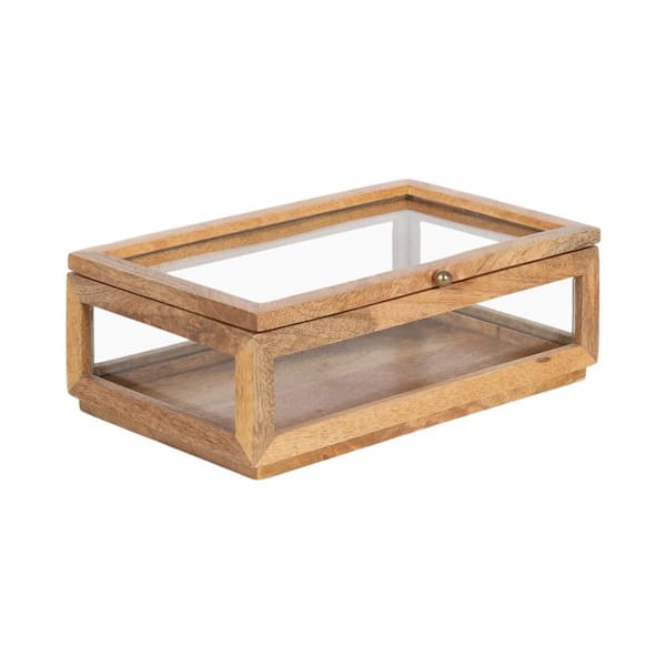 Curiel Natural Rectangle 10 in. x 4 in. Wood Transitional Decorative Box
