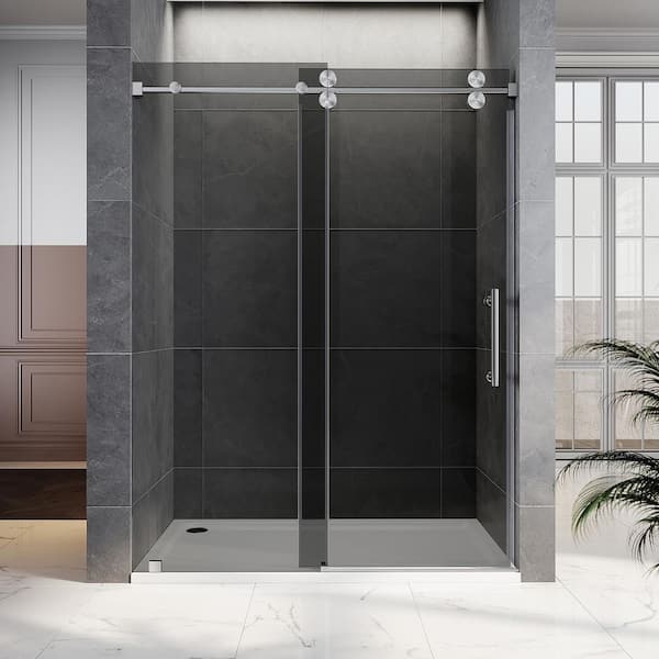 UNIKOO UKS04 56 to 60 in. W x 80 in. H Sliding Frameless Shower