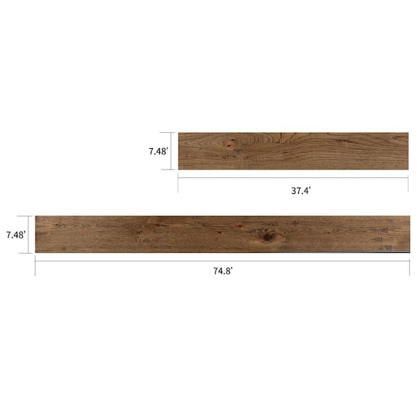 NATU Heirloom Distressed Hickory 3/8 in. T x 7.5 in. W Click Lock Brushed Engineered Hardwood Flooring (19.43 sq.ft./case)