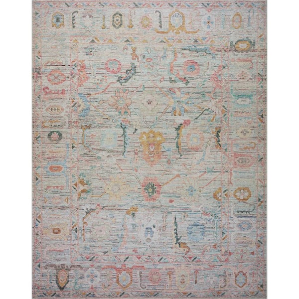 LOLOI II Halle Lagoon/Multi 3 ft. 6 in. x 5 ft. 6 in. Traditional