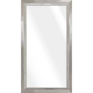 Large Rectangle Silver & Ivory Beveled Glass Contemporary Mirror (54.5 in. H x 30.5 in. W)
