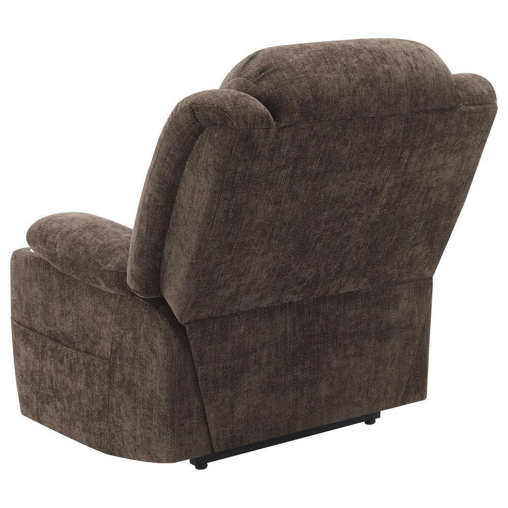 Houston Dark Brown Upholstered Power Lift Recliner Chair