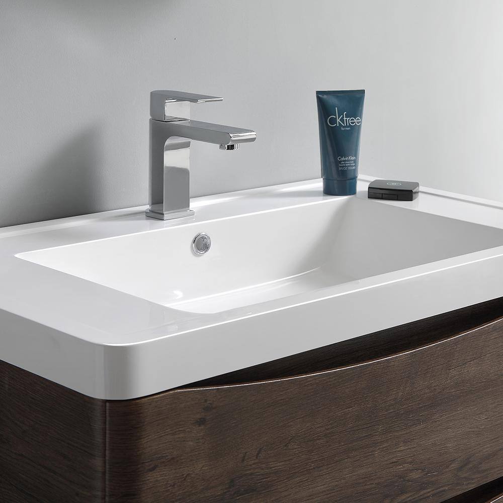 Tuscany 40" Rosewood Wall Mount Vanity with Acrylic Sink