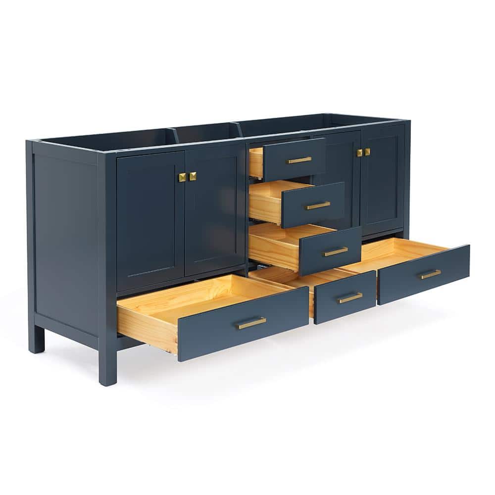 Midnight Blue 72" Double Freestanding Solid Wood Vanity
