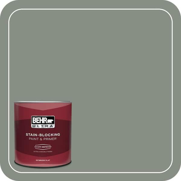 BEHR ULTRA 1 qt. #PPF-34 Peaceful Glade Extra Durable Flat Interior Paint & Primer