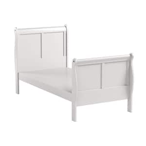Louis Philippe III 41W White Twin Non-upholstered Wood Frame