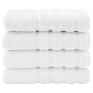 White Bath Towels 27 x 54 Quick-Dry High Absorbent 100% Turkish Cotton  Towel for Bathroom, Guests, Pool, Gym, Camp, Travel, College Dorm (White, 4