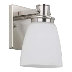 Atkinson 6 in. 1-Light Satin Nickel Vanity Light with No Additional Features