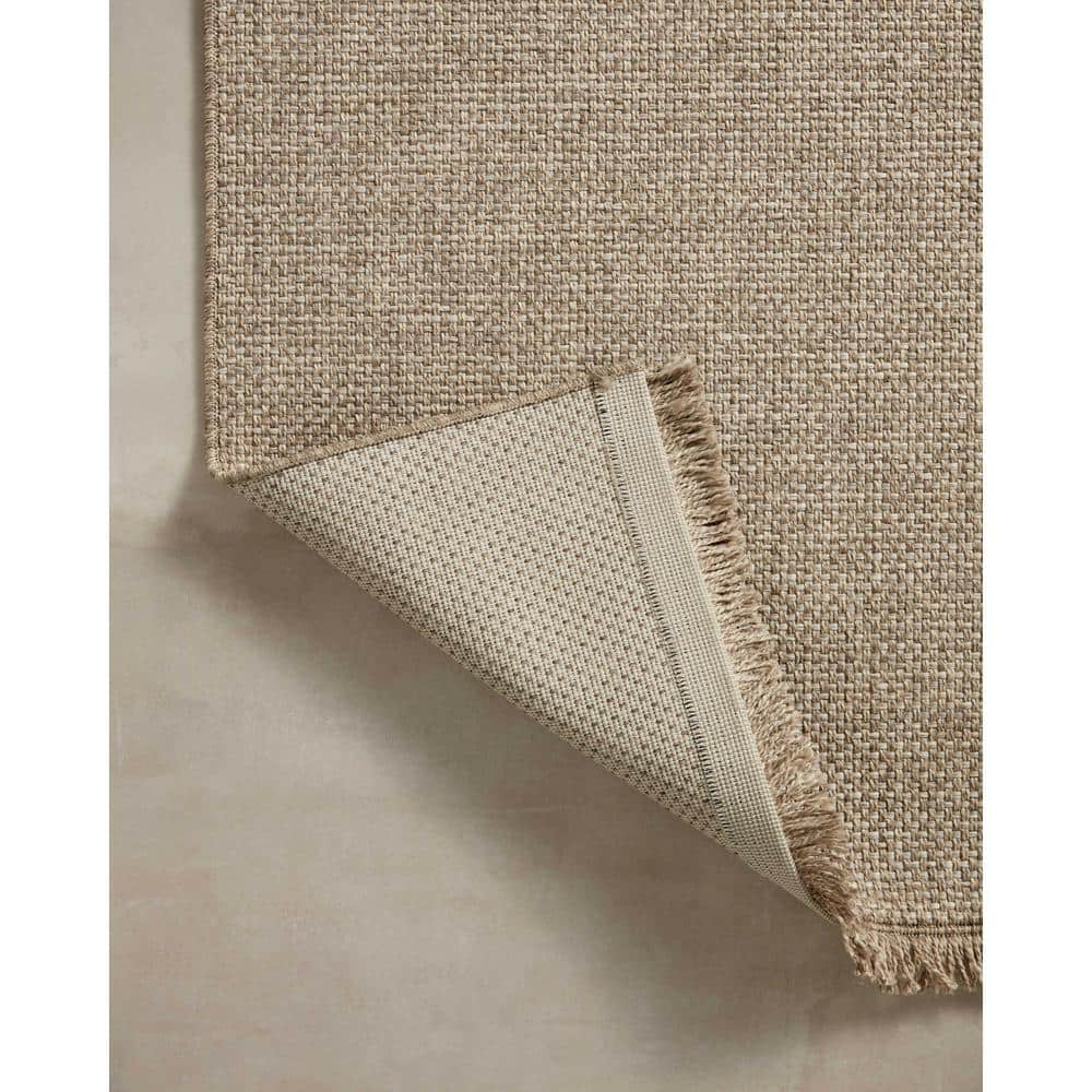 Natural Flat Woven Stain-Resistant Rectangular Synthetic Rug