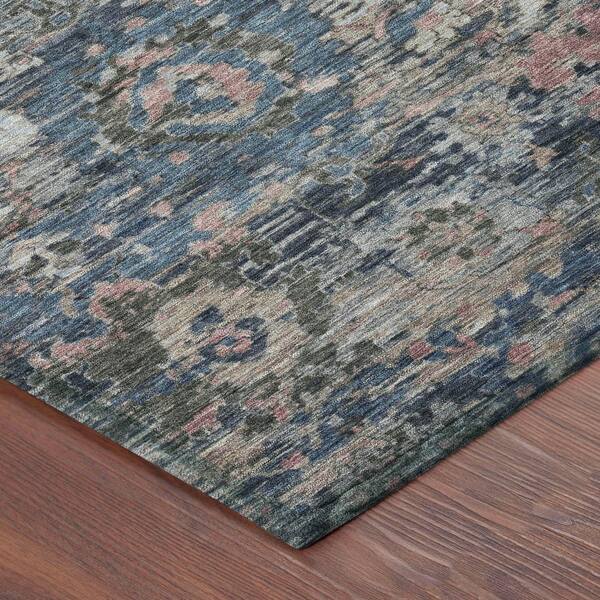 Chantille Machine Washable Indoor/Outdoor Abstract ACN2430 Denim 9 ft. x 12 ft. Area Rug