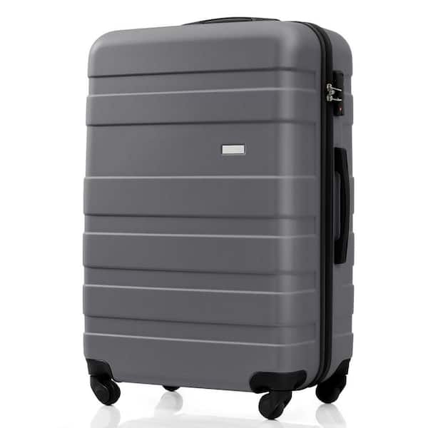 Qualler 3-Piece Gray Hardside Lightweight Durable Suitcase Luggage