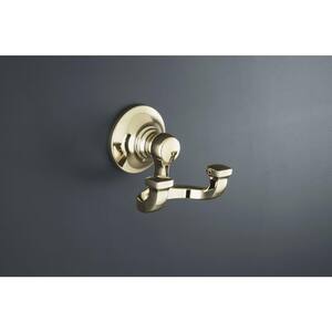 Bancroft Double Robe Hook in Vibrant French Gold