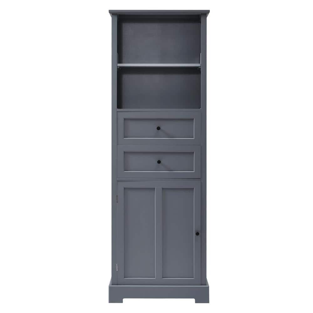 WarmieHomy 11.81 in. W x 22.24 in. D x 66.14 in. H Gray Bathroom
