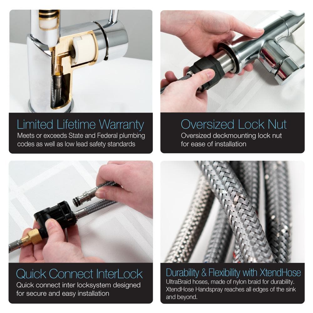 Oil Rubbed Bronze Pull Down Kitchen Faucet with Ceramic Disc Valve