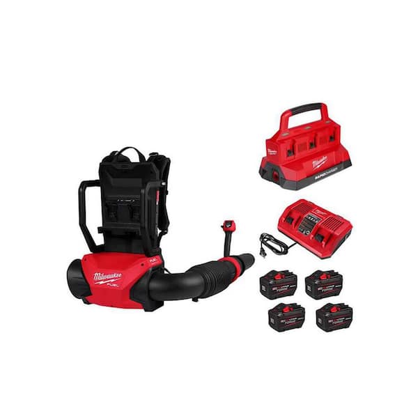 M18 FUEL 155 MPH 650 CFM 18V Brushless Cordless Battery Backpack Blower w/ (4) 12.0 Ah FORGE Batteries, PACKOUT Charger