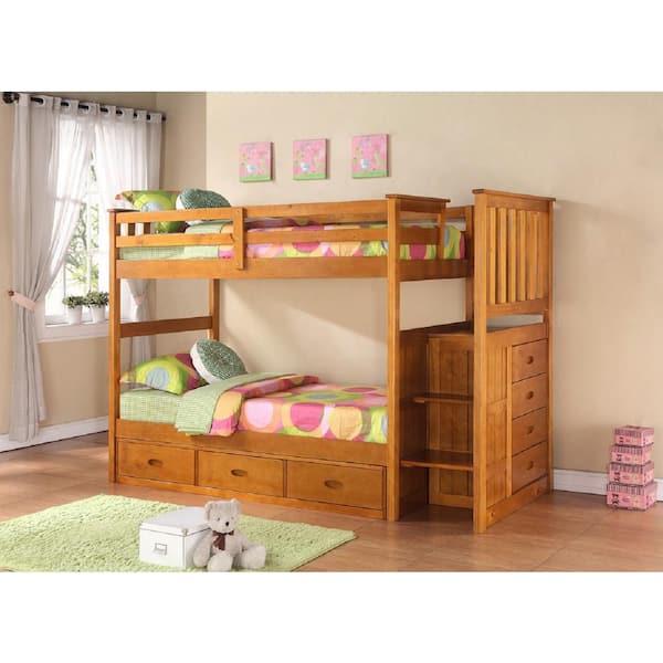 Boraam Twin Over Twin Fruitwood Kids Bunk Bed