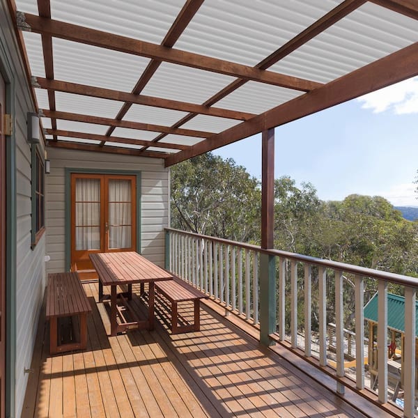 2.2 ft. x 12 ft. Corrugated PVC Roof Panel in White