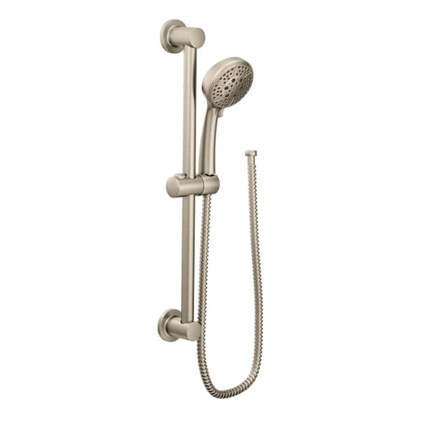 4-Spray 4 in. Eco-Performance Handheld Handshower with Slidebar in Brushed Nickel