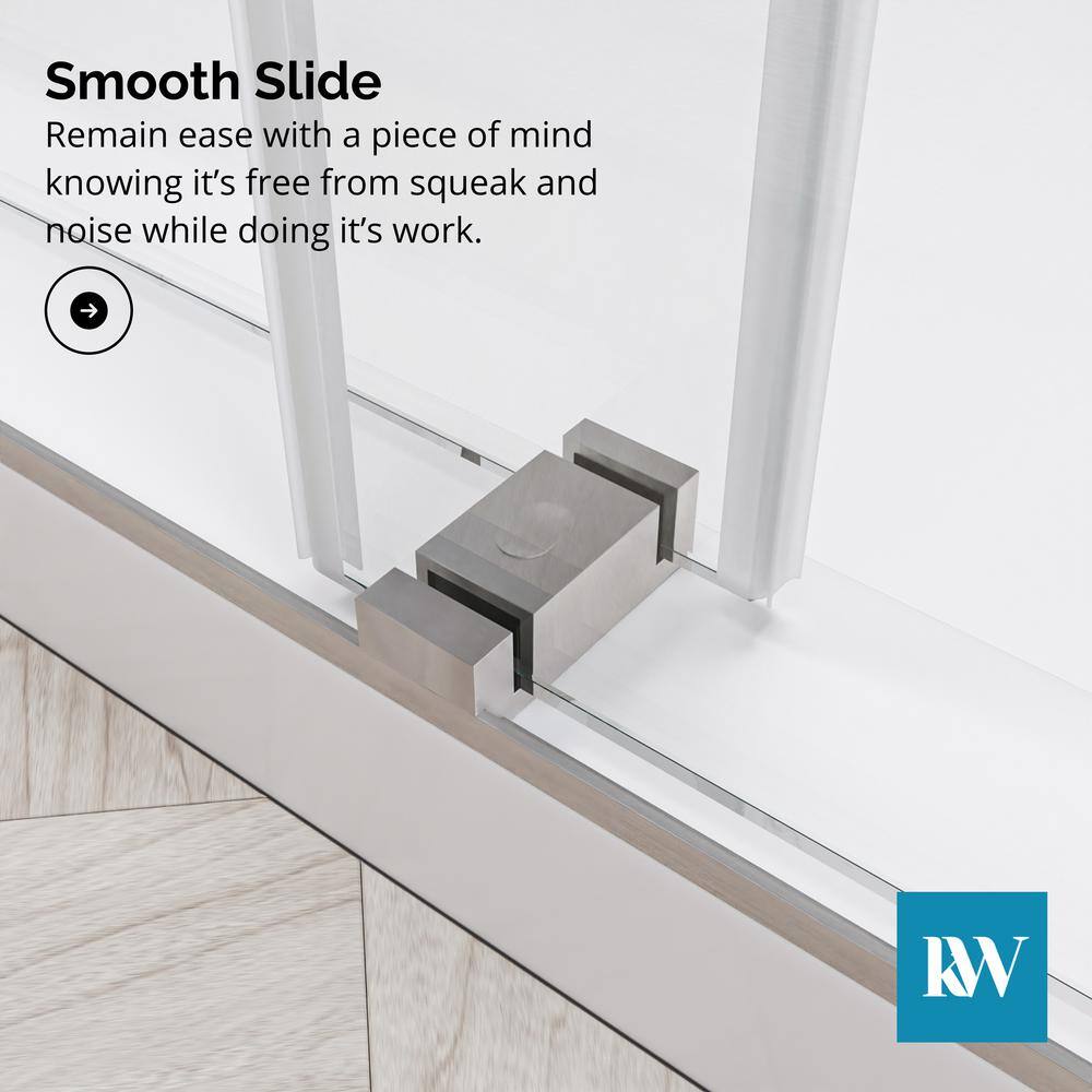 60'' W x 72'' H Brushed Nickel Frameless Sliding Shower Door