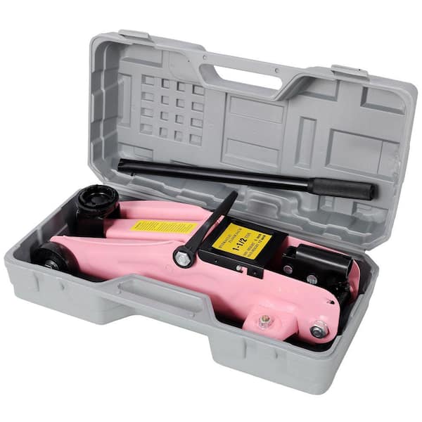 Damodpoy 1.5 Ton Pink Low Profile Hydraulic Trolle, Steel Racing