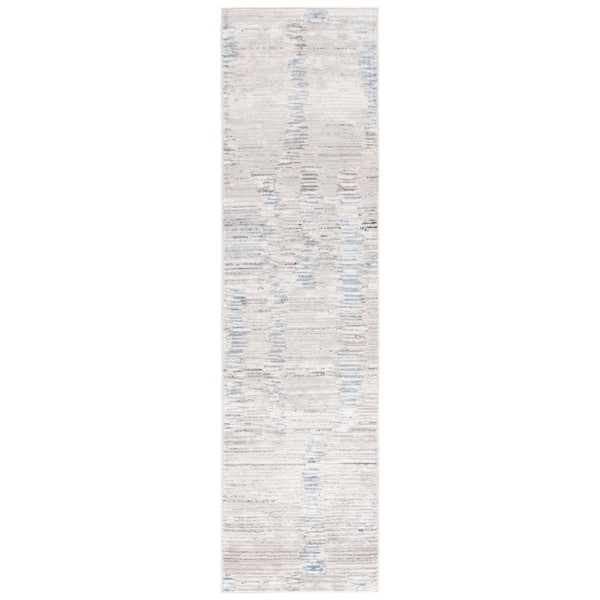 Quincy 2 ft. x 8 ft. Ivory/Light Gray Abstract Runner Rug