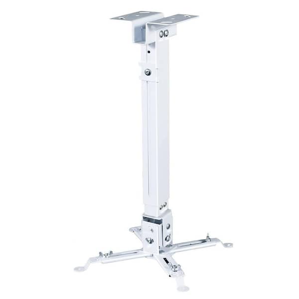 Low Profile Projector Ceiling Wall Mount Universal Adjustable Bracket Holder Kit Extendable Arm White
