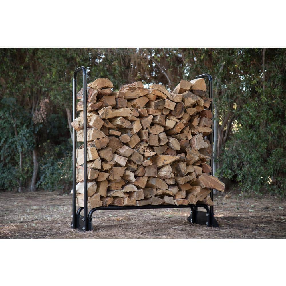 Champion 48-Inch Heavy-Duty Black Steel Firewood Rack