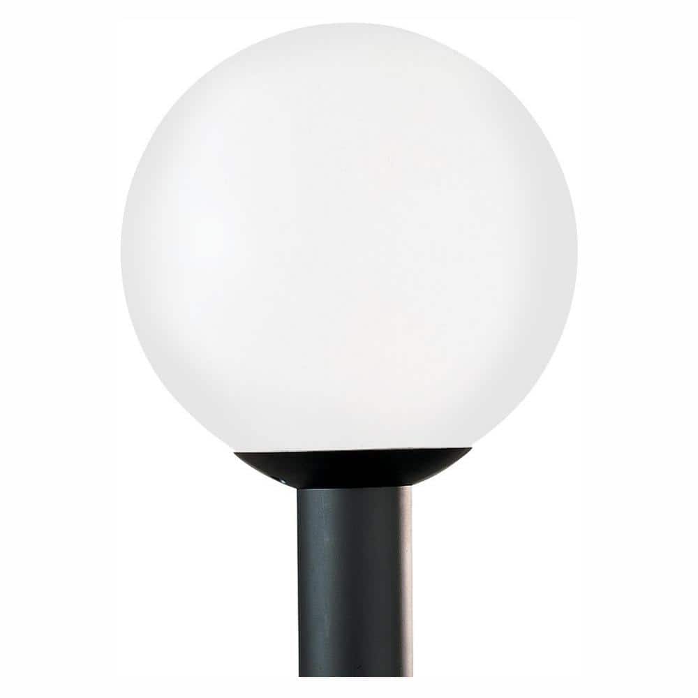 Generation Lighting Outdoor Globe 1Light Outdoor White Plastic Post Light with LED Bulb 8254EN3