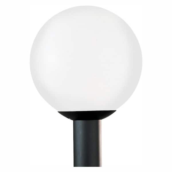 Generation Lighting Outdoor Globe 1-Light Outdoor White Plastic Post Light with LED Bulb