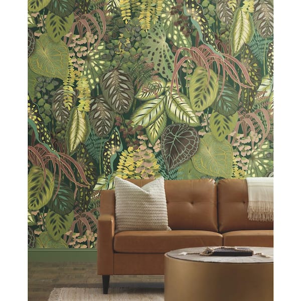 Greenery Mural Jade Multi-Colored Matte Non-pasted Paper Wall Mural 281.52 sq. ft
