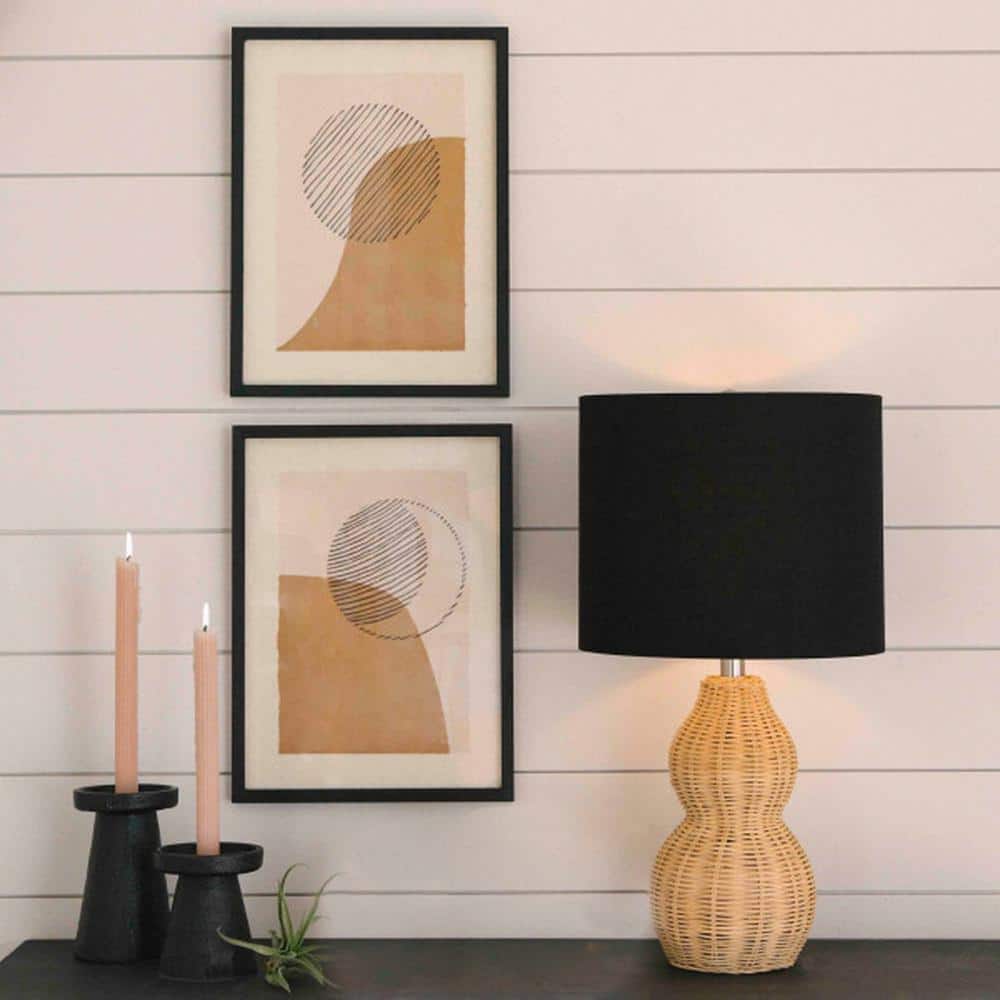 Handmade Abstract Sun and Moon Framed Wall Art Set