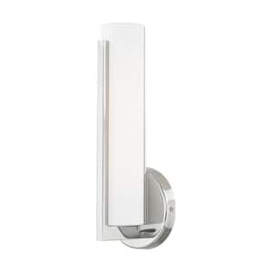 Anderson 4.375 in. 1-Light Polished Chrome LED ADA Vanity Light with Satin White Acrylic Shade