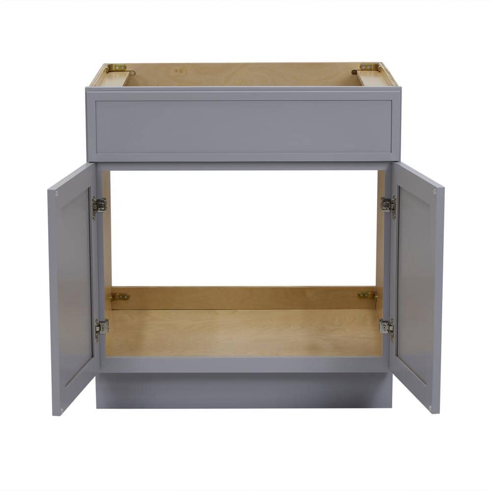 Gray 30" Birch Plywood Freestanding Single Vanity Cabinet