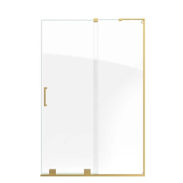 Mirage-X 44 - 48 in. W x 71 in. H Frameless Sliding Shower Door in Brushed Gold