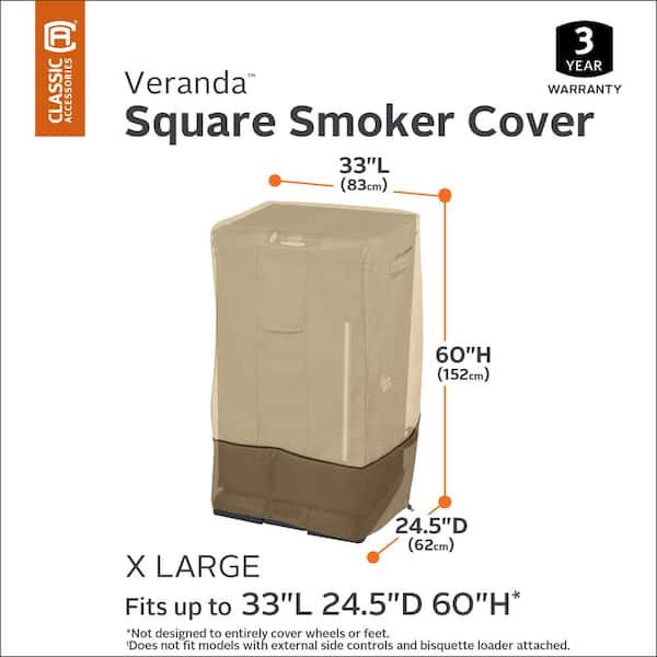 Veranda 33 in. L x 24.5 in. D x 60 in. H Square Smoker Cover