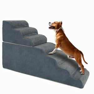 7-Step Dog Stairs for Small Dog and Cat Foam Pet Steps Non-Slip Waterproof Folding Dog Steps w/Removable Washable Cover