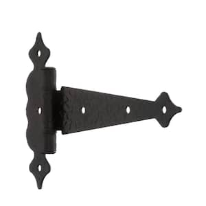 6 in. Black Decorative Hammered Gate Tee Hinge