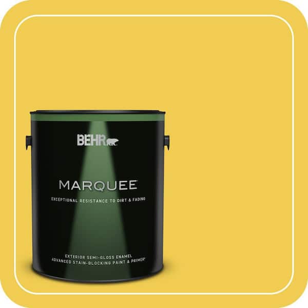 BEHR MARQUEE 1 gal. #P310-6 Radiant Sun Semi-Gloss Enamel Exterior Paint & Primer